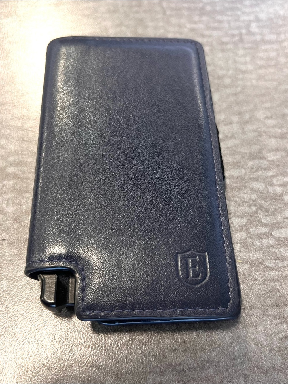 Ekster Men's Dark Blue Genuine Leather RFID Bifold Wallet Minimalist